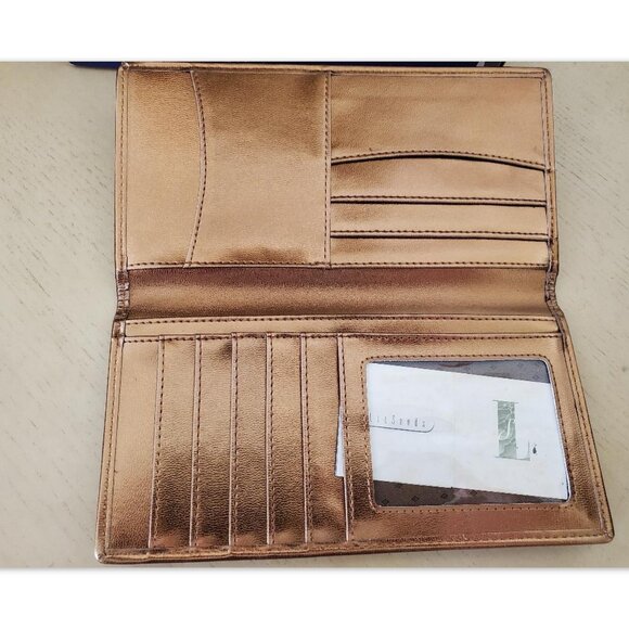 New In Box Lee Sands Faux Fur Leopard wallet Checkbook Animal Print Card Holder - Picture 5 of 7